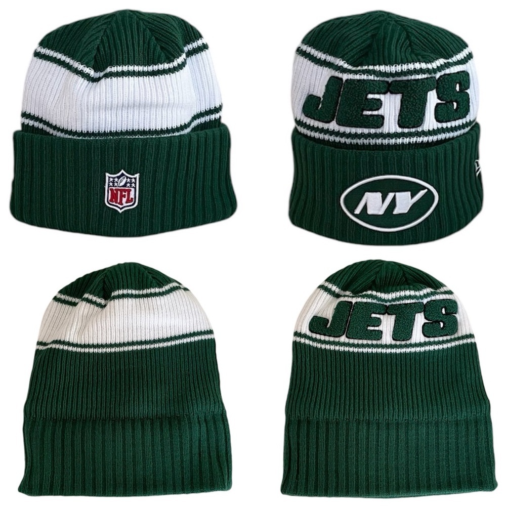 New Era NFL 2024 New York Jets Fleece Lined Cuffed Knit Green Hat Men’s M/L - Picture 2 of 9